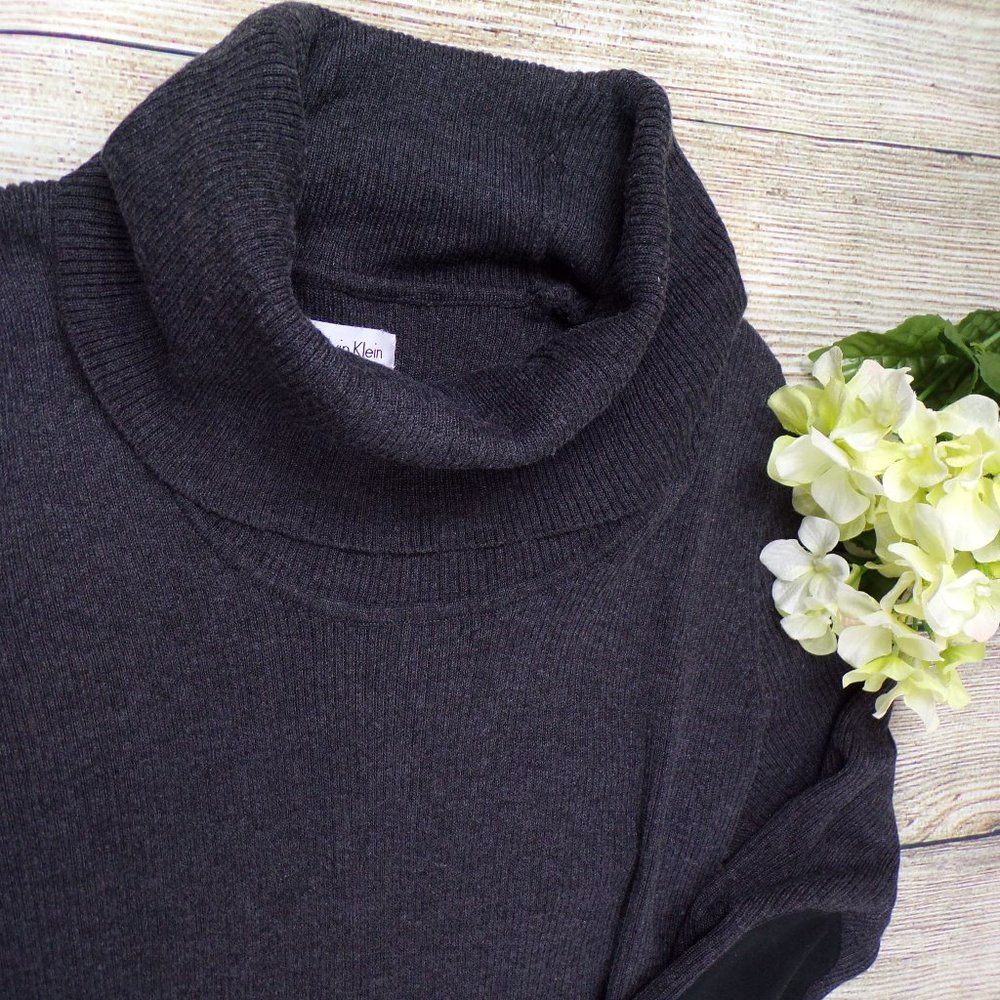 Calvin Klein Gray Turtleneck Sweater Dress - Picture 4 of 7